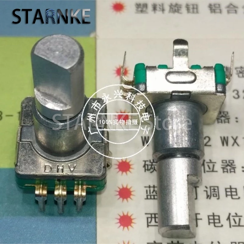 3PCS 30 Position 15 Pulse 360 Degree Rotary Encoder EC11 5 Pin Half Shaft Length 17MM With Push Button Switch