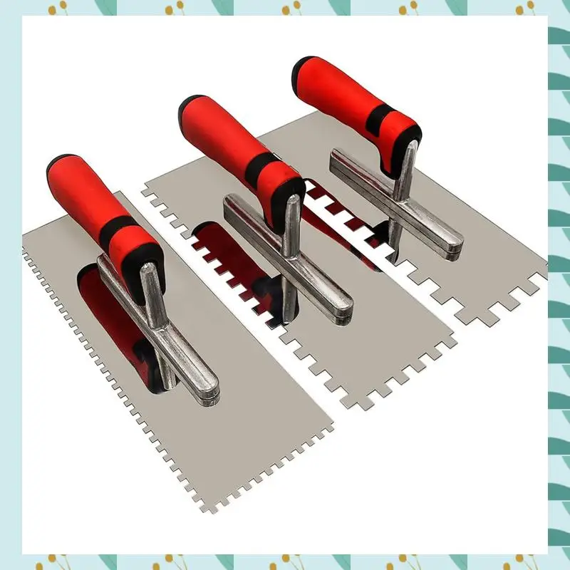 

A71P Stainless Steel Square Notched Trowel Set Forwall Floor Tiling Installation Trowel Fortile Installation