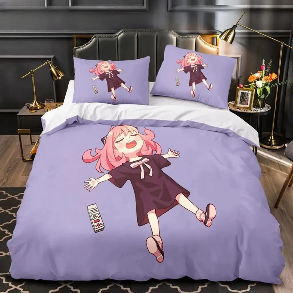 

3D Anime SPY×FAMILY Anya Forger Comforter Bedding Sets Full Size Cartoon Duvet Cover Queen King Size Quilt Cover Pillowcase Set