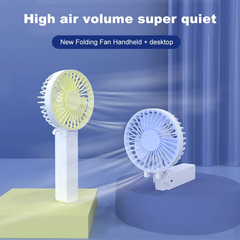 Zomer Nieuwe Draagbare Usb Mini Handheld Fan Outdoor Mini Creatieve Desktop Kantoor Slaapzaal Dempen Opladen Handheld Ventilator Opvouwbare Ventilator