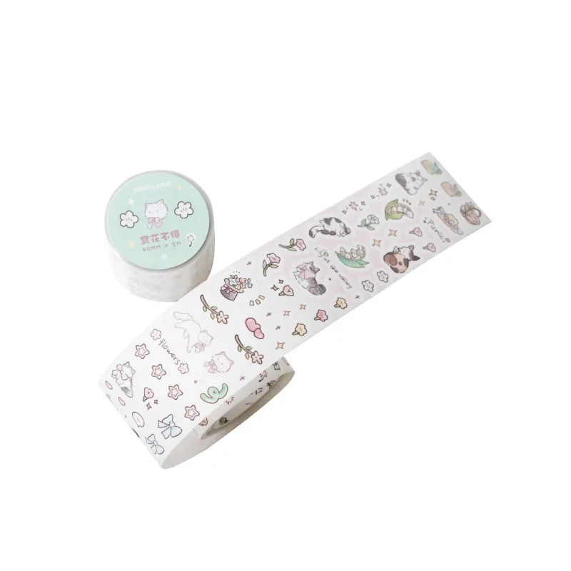 Schattig klein materiaal handboek mobiele telefoon achterkaart collage kitten serie tape washi tape