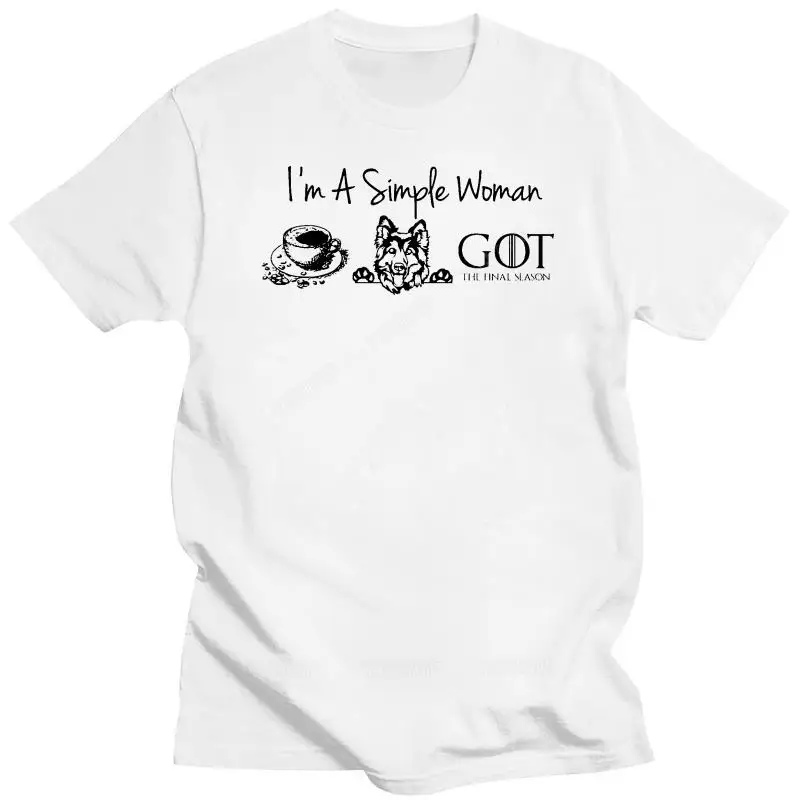 Я простая женщина, я люблю кофе хаски и получил футболку, белая, размер меньше, чистый хлопок? Мужская футболка с коротким рукавом, повседневные топы