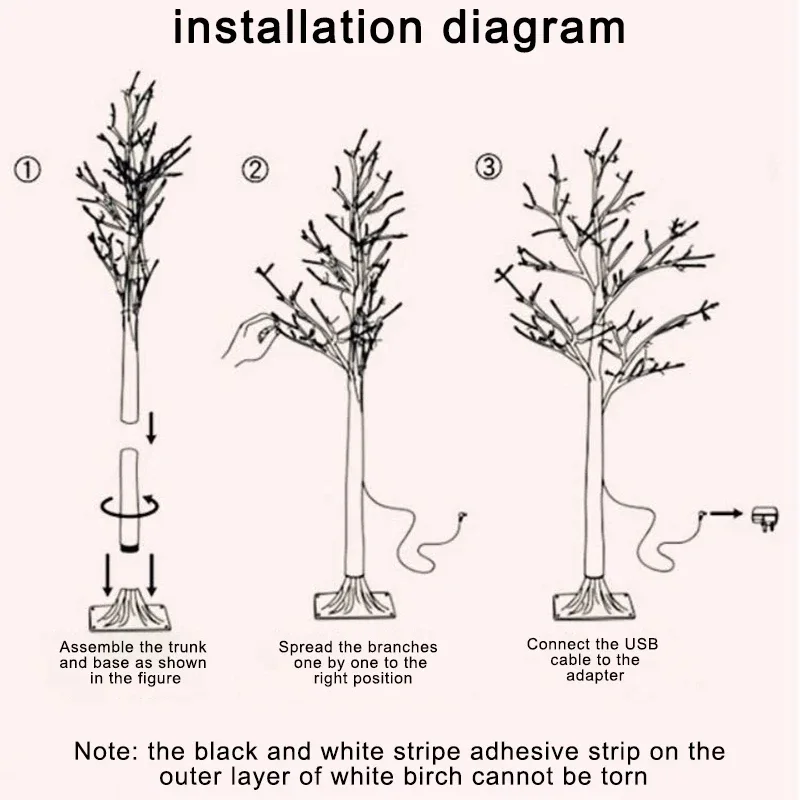 Christmas Decoration LED Birch Tree Lights Glowing Branch Light Night DIY Xmas Trees Suitable for Home Bedroom Wedding Party NEW