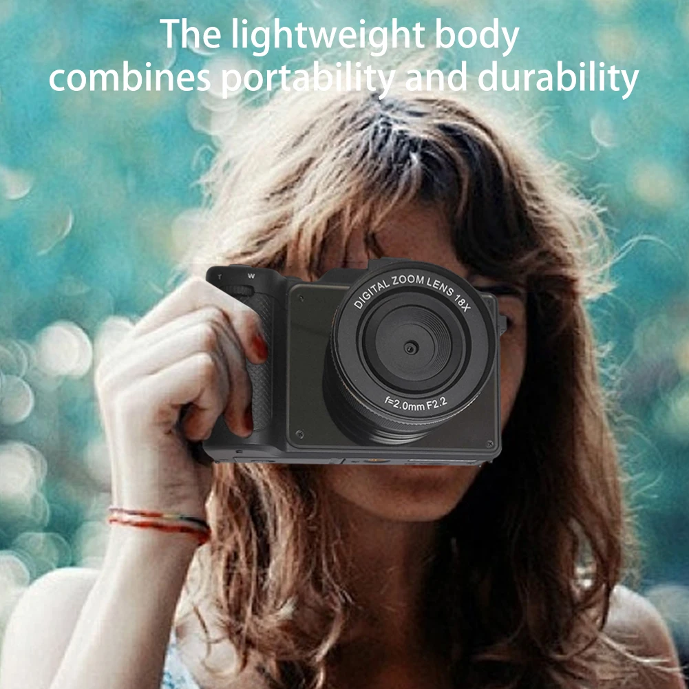 

Dual Lens Digital Photo Camera LED 4K Photography Camcorder Rechargeable Video Recorder for Live Video Call Online Meeting