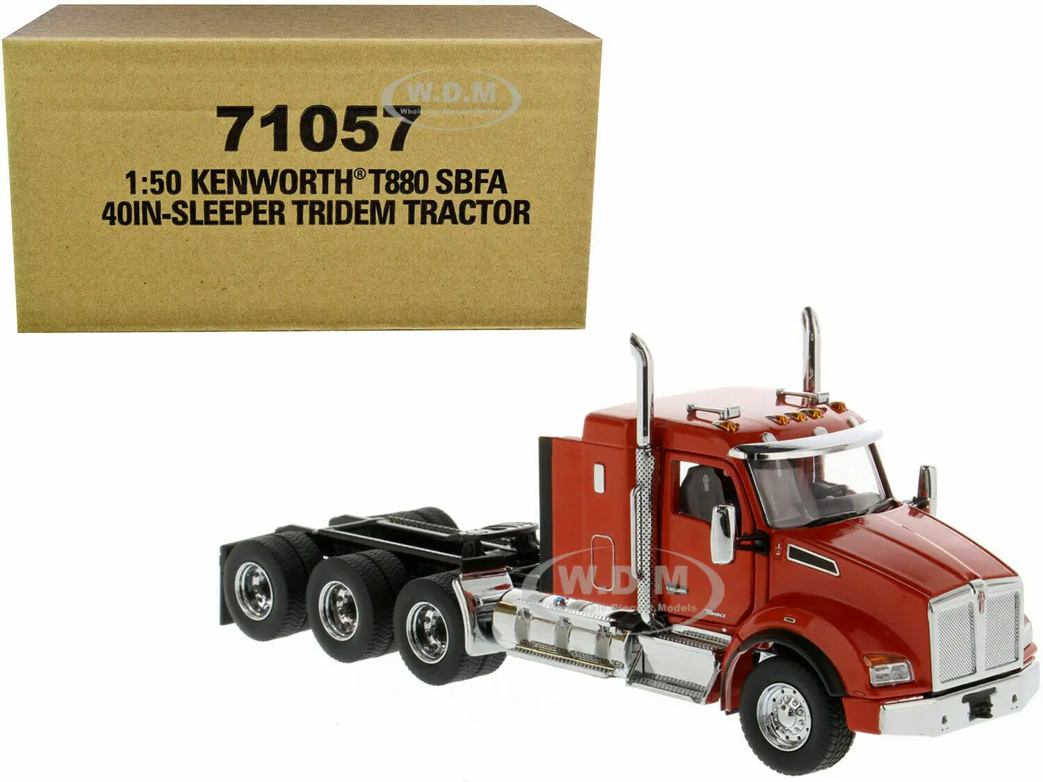 

KENWORTH T880 SBFA 40" SLEEPER TRUCK TRACTOR ORANGE 1:50 DIECAST MASTERS 71057