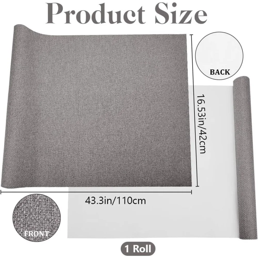 43x16.5 inch Book Cloth for Book Binding Fabric Surface Paper Backed Bookcover Notebook Wraps Dark Grey Book Covering Protector