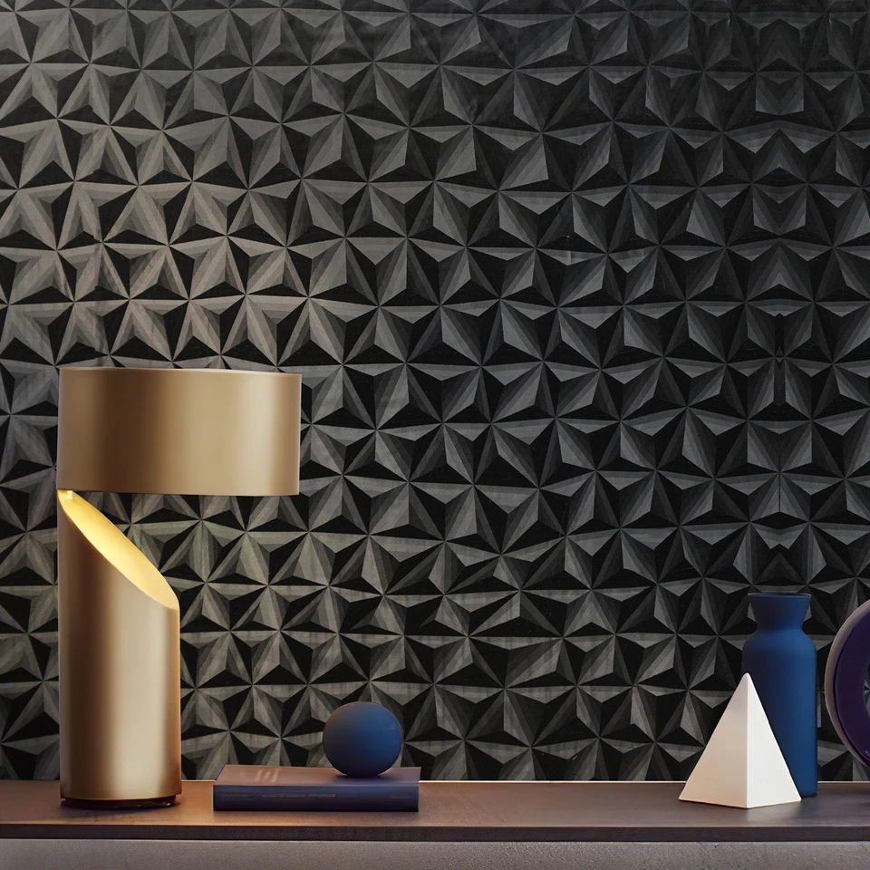 Black Hexagram Peel and Stick Waterproof Wallpaper