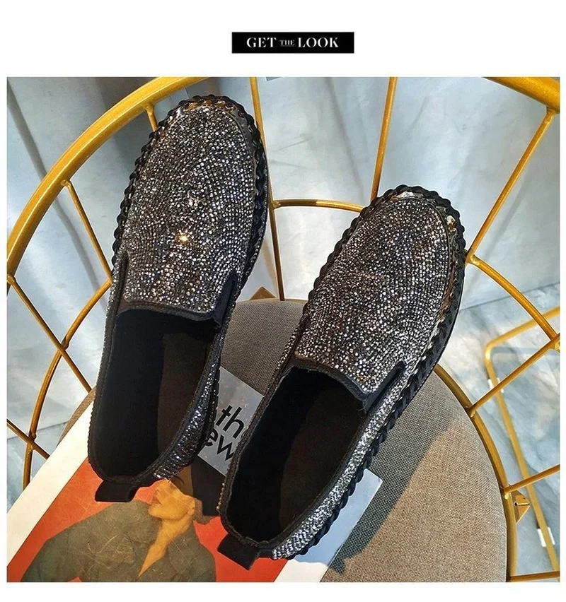 Tênis plataforma redonda casual com cristais