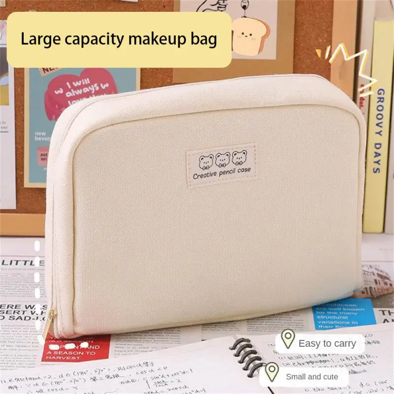 

Multi-functional Large-capacity Canvas Pencil Case Creative Simple Storage Pencil Case Student Supplies Stationary