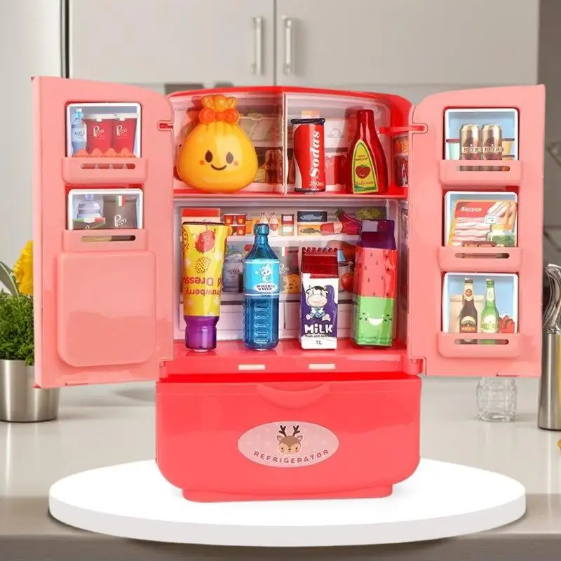 ホームアクセサリーギフト - ミニチュアシミュレーション冷蔵庫、キッチン家具、子供用教育玩具