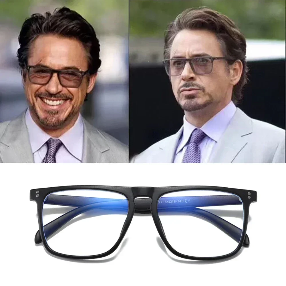 

QGAOP Anti Blue Light Glasses Men Computer Glasses Decorative Glasses Eyeglass Frames Square Plastic Titanium High Quality