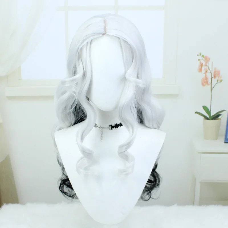 Ada Mesmer Cosplay Wig Emil Cosplay Synthetic Wig Game Identity V Cosplay White Gray gradient white Short hair