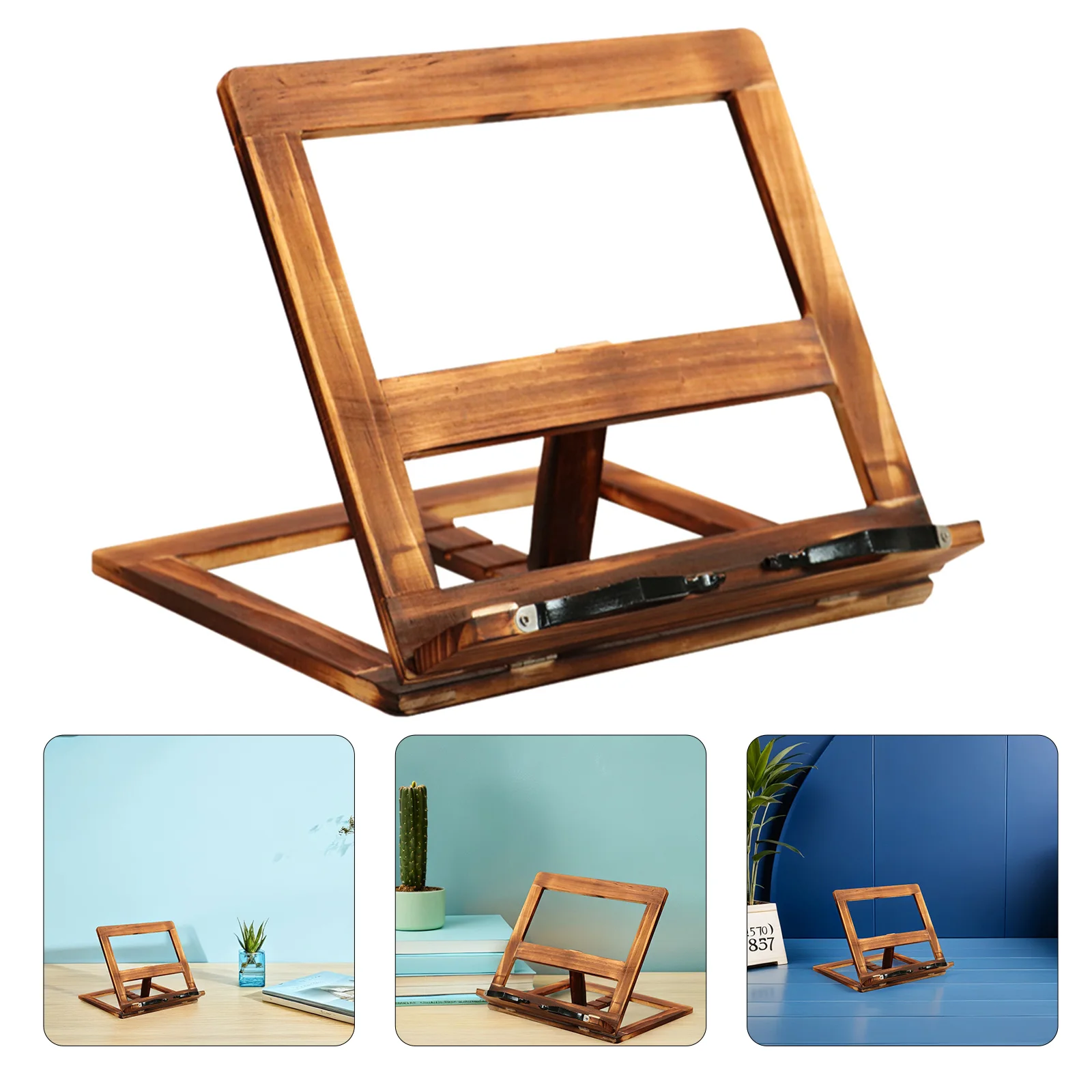 

Wooden Reading Shelf Book Stand Lightweight Portable Myopia Prevention Support For Tablet Bookshelf Home Office Library Dorm Use