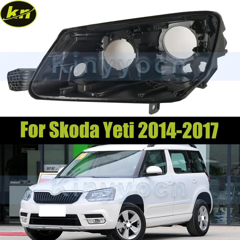 

Low Configuration Car Headlight Base Cover For Skoda Yeti 2014 2015 2016 2017 Headlamp House Headlight Black Back Rear Shell