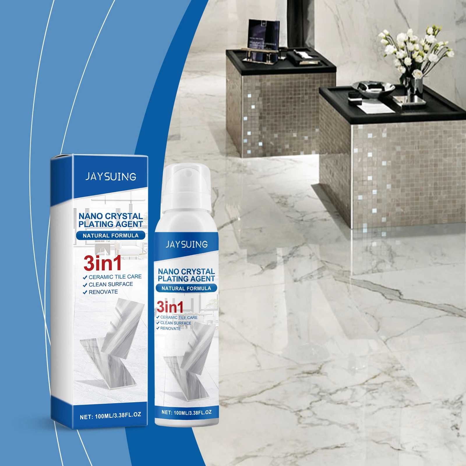 Jaysuing Stone Nano Crystal Plating Spray Ceramic Tile Stone Repair Scratch Bright New Crystal Plating Agent Spray