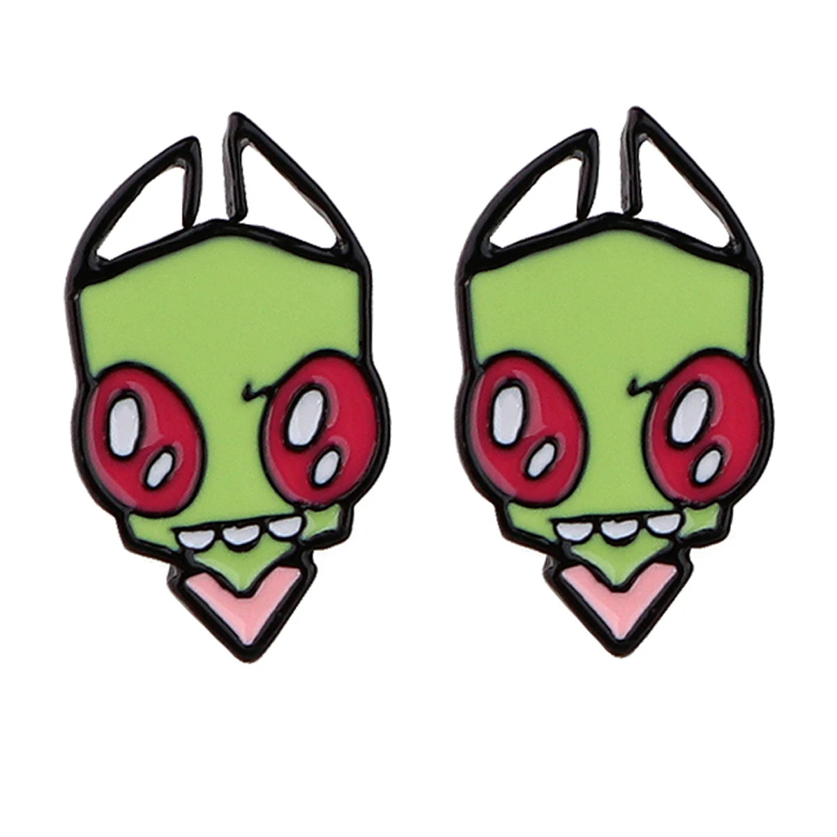 Cartoon Alien Earrings For Women Girls Cute Stud Earrings Stainless Steel Pierced Jewelry Teens Gift Wholesale