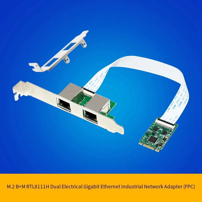 Gigabit Ethernet Server Adapter M.2 B+M Dual Port Gigabit Server NIC 10/100/1000Mbps Ethernet NIC for PC-BCBW