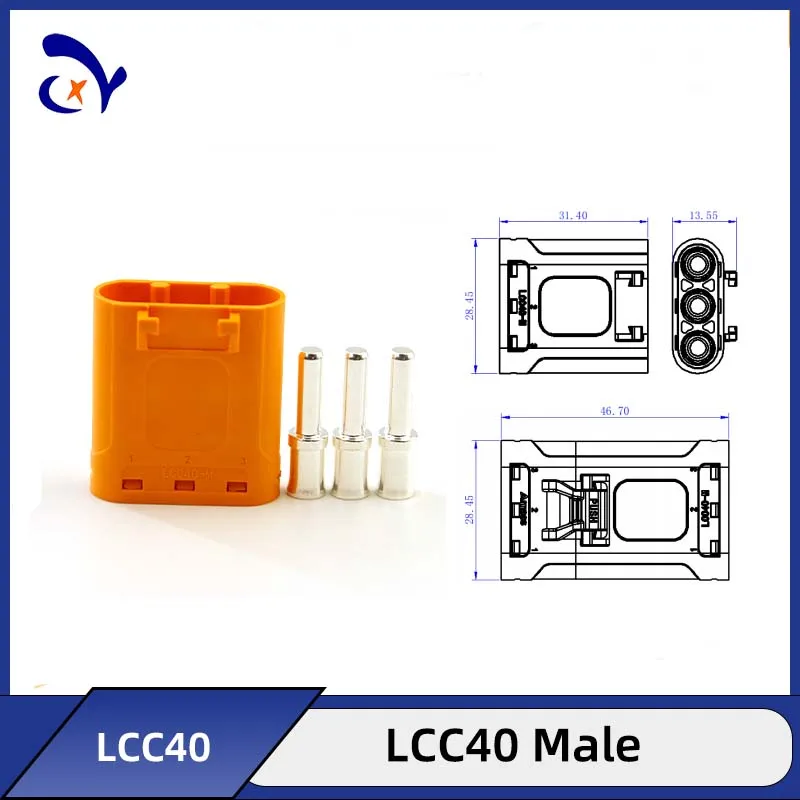 1 قطعة AMASS LCC30 LCC40-F/M تيار عالي مضاد للعكس التوصيل 3P مع موصل شحن بطارية ليثيوم المفاجئة