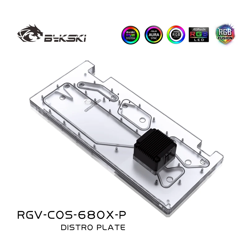 

BYKSKI RGV-COS-680X-P Distro Plate Acrylic Board Water Channel Solution use for CORSAIR 680X Computer Case Combo DDC Pump