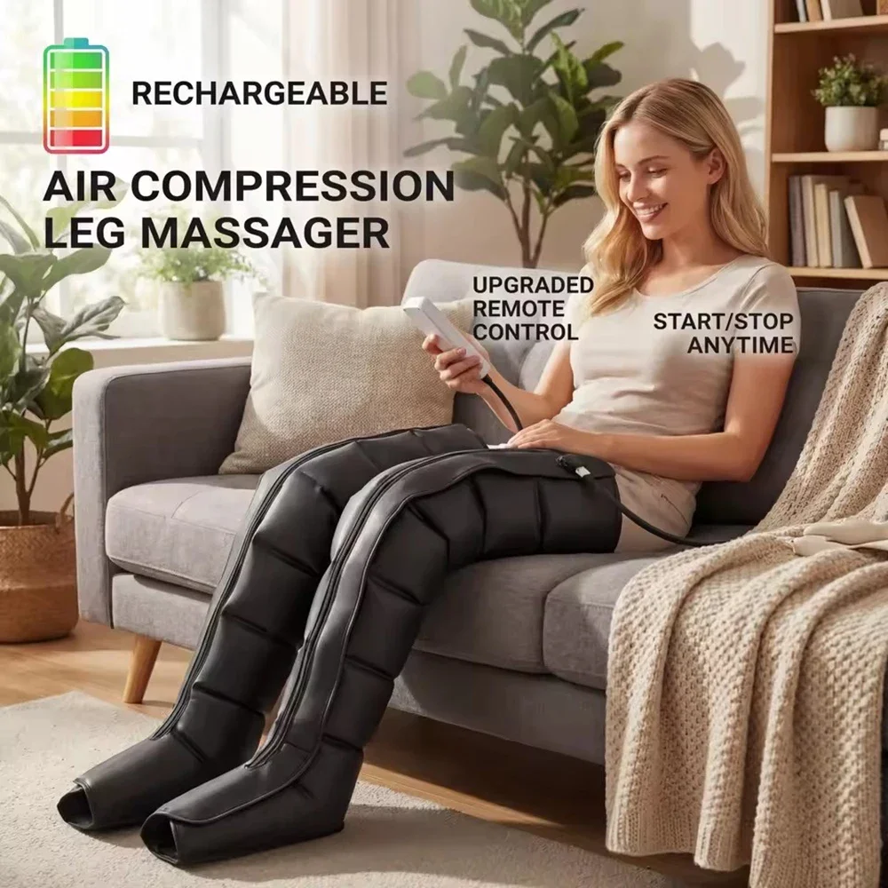 Professional Airwave Pressure Massager with 01 Adapter 110-220V Plug-In Ergonomic Design for Legs & Full Body Portable Home Use