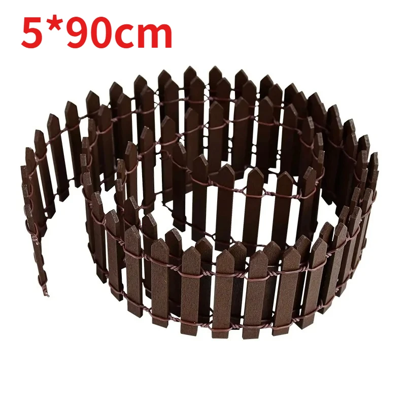 1PCS Micro Landscape Fence, doll House, Gardening Decoration Fence, Succulent Wooden Fence Ornament 5 * 90cm