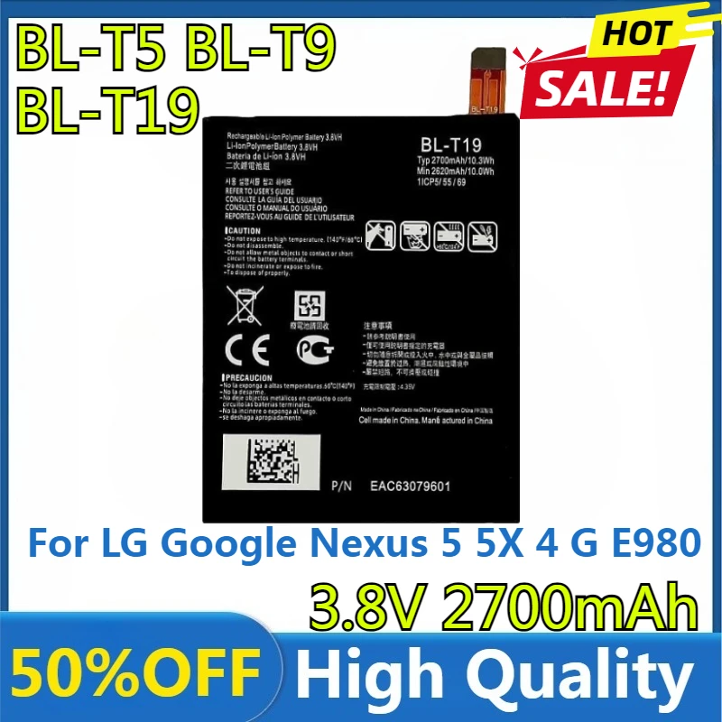 

New BL-T9 BL-T5 BL-T19 for LG Google Nexus 5 5X 4 G E980 D820 D821 D8 E975 E973 E960 F180 LS970 Optimus G E970 H790 H791 H798