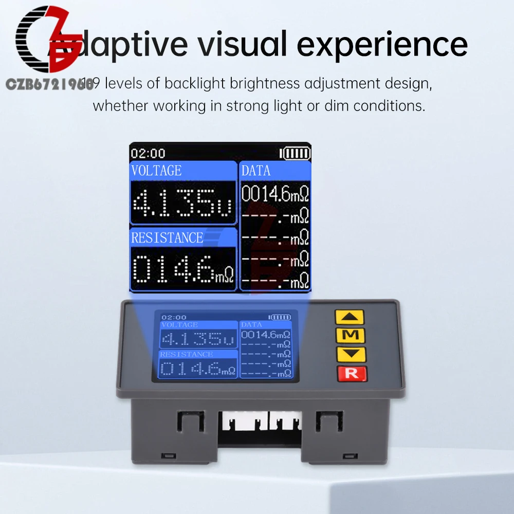 DC 5V Voltage Internal Resistance Tester TS457 LED Display Voltmeter 4-Wires Battery Tester Voltage Meter with Kelvin Clip Kits