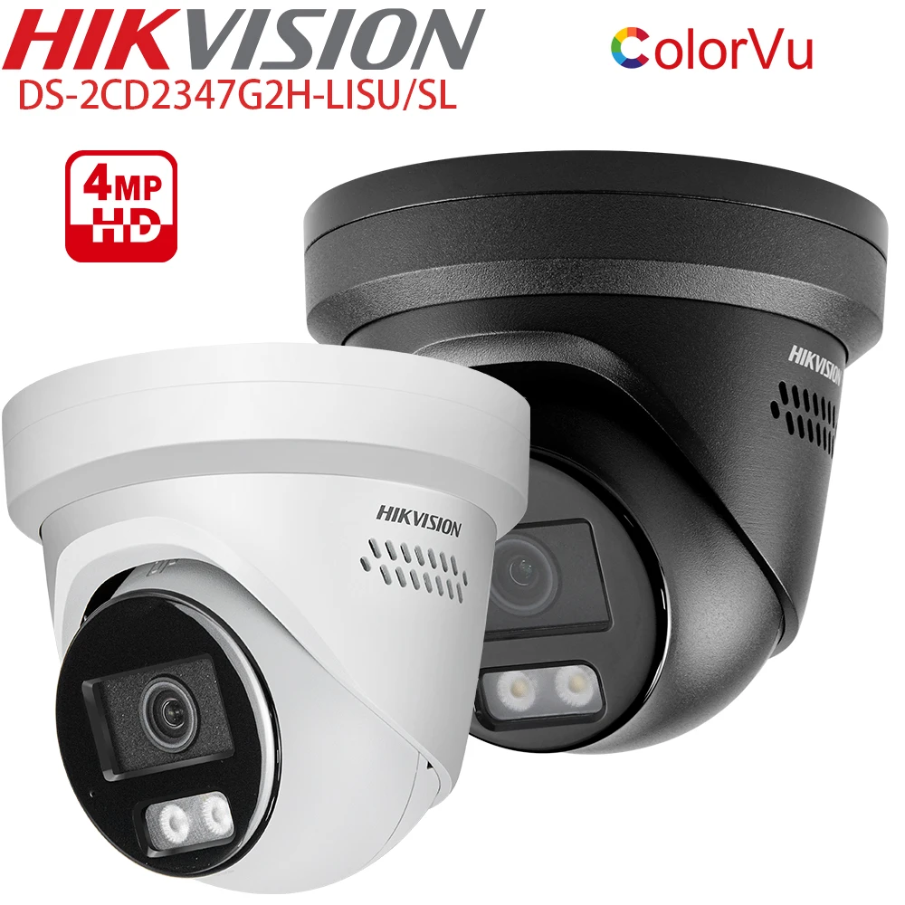Hikvision ColorVu IP Camera DS-2CD2347G2H-LISU/SL Active Strobe Light Audio Alarm 4MP Smart Hybrid Light 2-Way Speaker