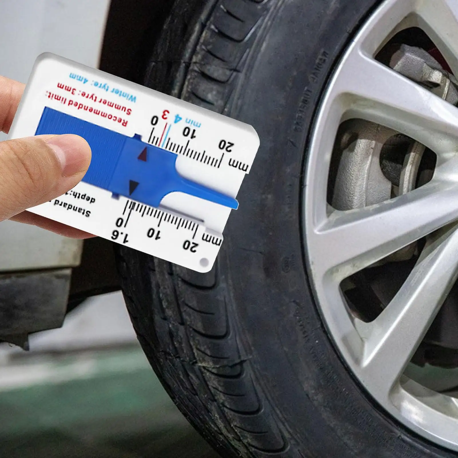 Car Wheel Tire Depth Gauge Tire Tread Depth Measuring Tool Tyre Tread Checker Portable Tire Depth Accurate Measurement Car Truck