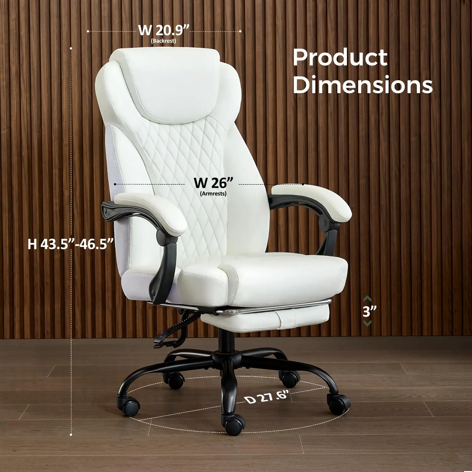Big & Tall Office Chair with Footrest & Lumbar Support, Customized
