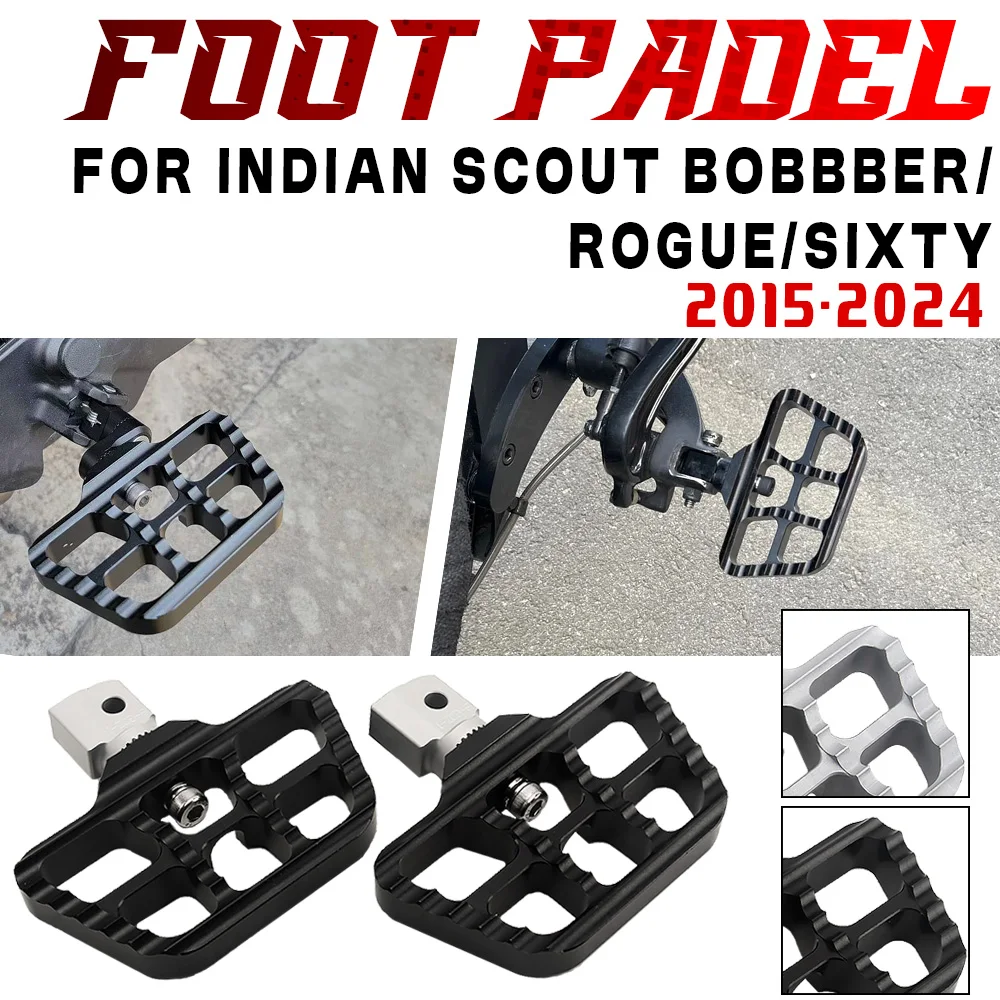 

Подножки для мотоцикла для Indian Scout Bobber Twenty Rogue Scout Sixty 2015-2024, вращающиеся на 360° регулируемые передние подставки для ног, педаль