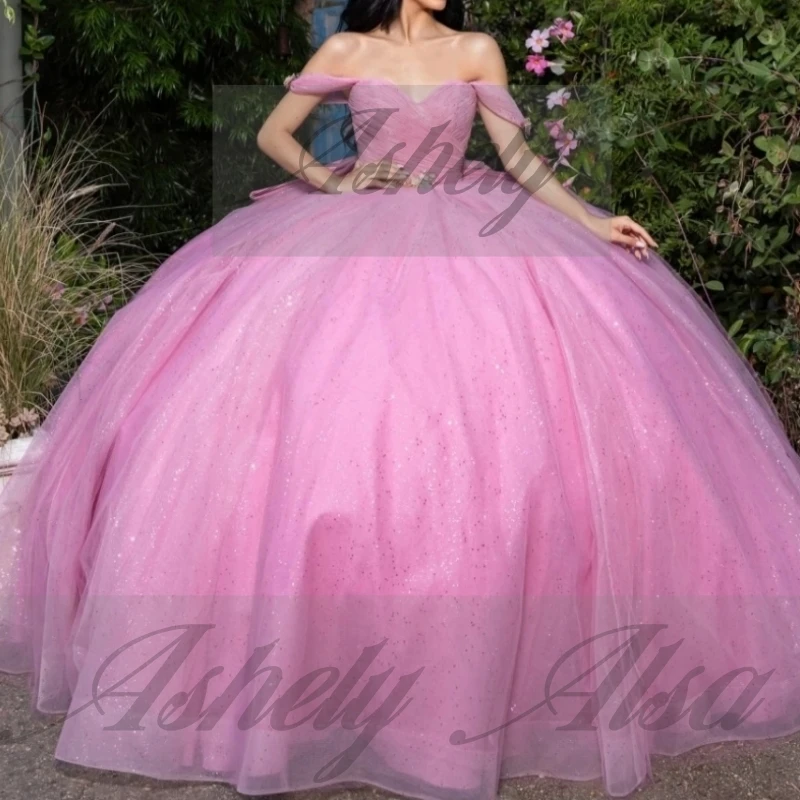 A36333 Simple High Quality 15th Girl Birthday Party Dress Ruched Bow Tulle Floor Length Prom Occasion vestido de 15 quinceañera