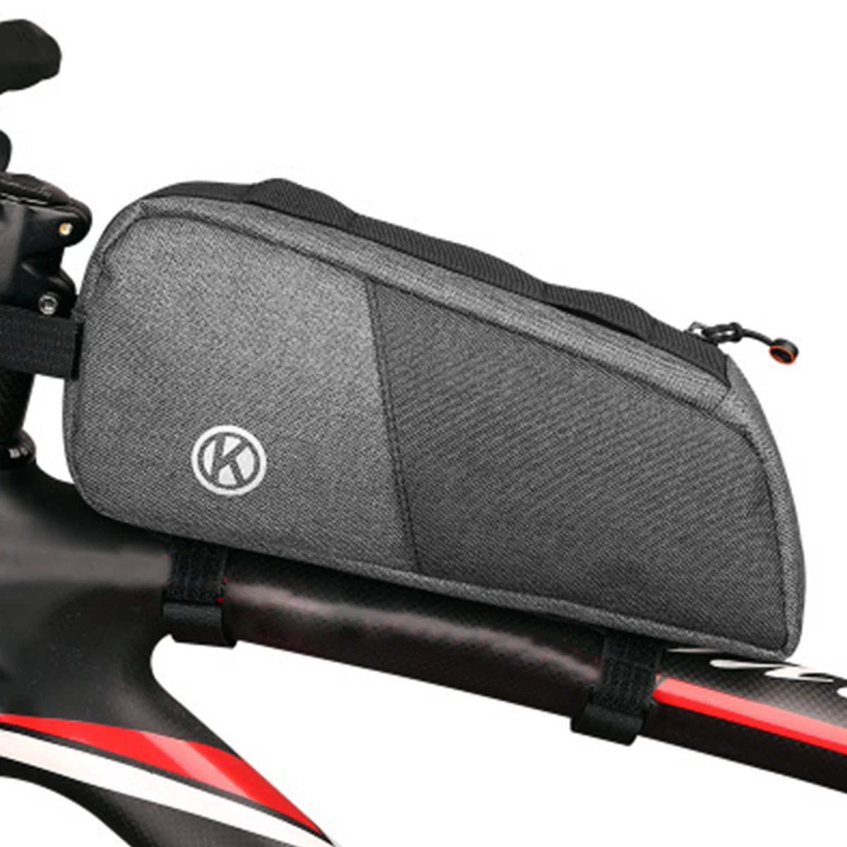 

Bike Front Beam Bag Triangle Package Grey Nylon Large Capacity Waterproof Storage Compatible Phones Bike Frame Pouch