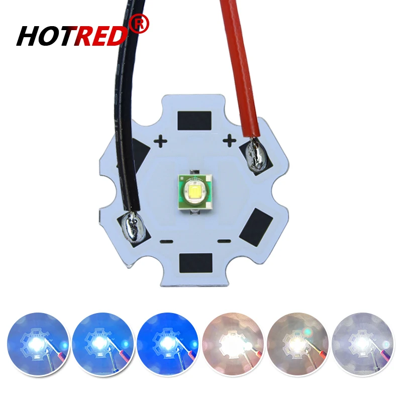 High Power LED 3W XPE 3535 XP-E R3 SMD 3V 3.6V Diode Chip Cold White Warm White Blue With Cable Wire For Flashlights Parts Bicyc