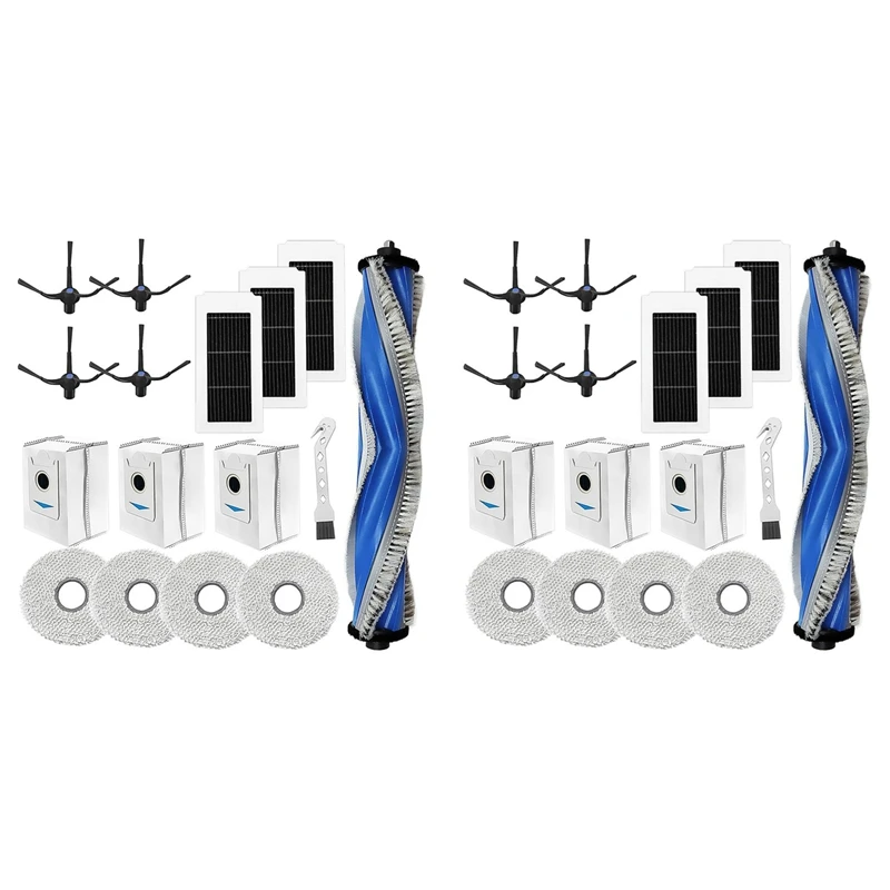 

2 Set For Ecovacs Deebot X5 Omni / X5 Pro Replacement Part Main Side Brush Hepa Filter Mop Cloth Dust Bags