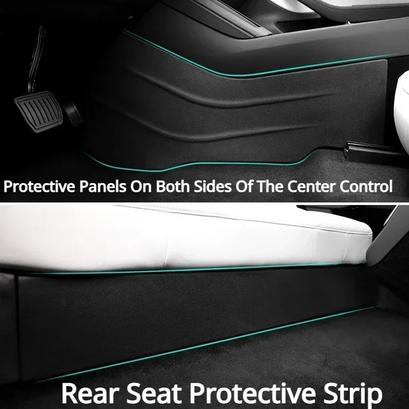 For Tesla Model 3 Highland 3+ 2024 Side Defense Kick Pad Central Control Protective Foot Pad Anti-dirty Mat Interior Protection