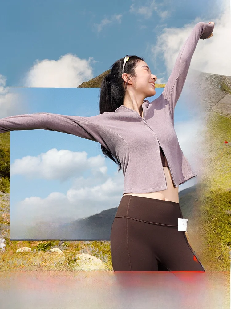 

Snow Flng 2026 Spring Women's Double Zipper Fce Yoga Sportswear Slim Fit Base irt Faionable Inner Wear Fitn T-irt