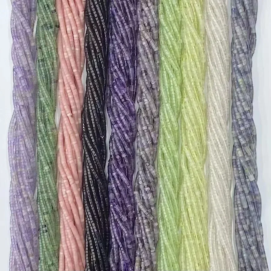 Natural Crystal 2mmx4mm Facted Haixi Sheet 38cm Loose Beads for Jewerly Making Design Fashion Stone DIY Necklace Wholesale Gift