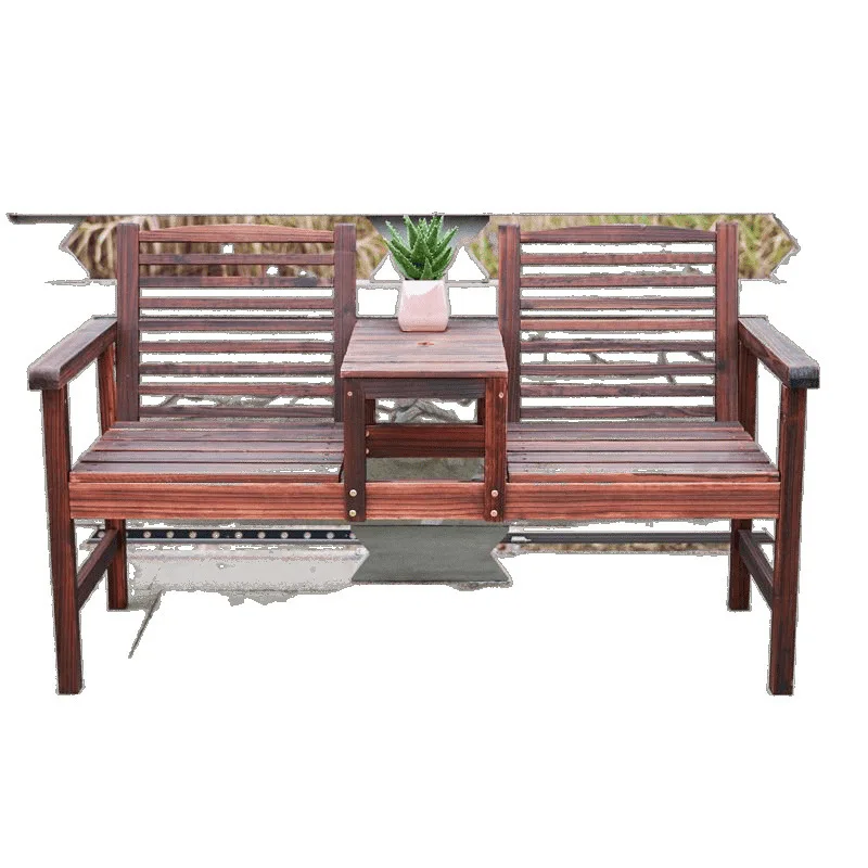 

Solid wood chair backrest leisure chair garden courtyard storage chair bench park