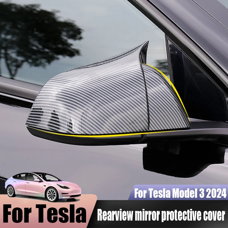 For Tesla Model 3 2024 rearview mirror protective cover car exterior decoration products ABS material