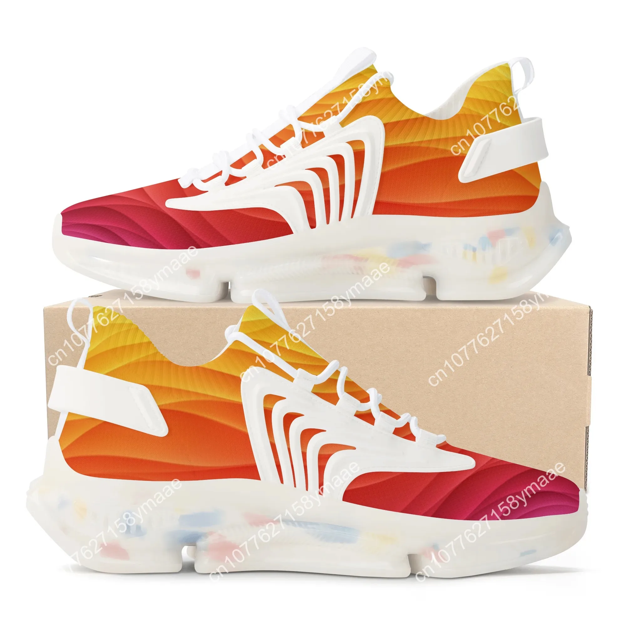 Colorful Rainbow Design Fashion Trainer Sneakers Lace-Up Basketball Shoe Men Women Teenager Breathable Mesh Casual Running Shoes