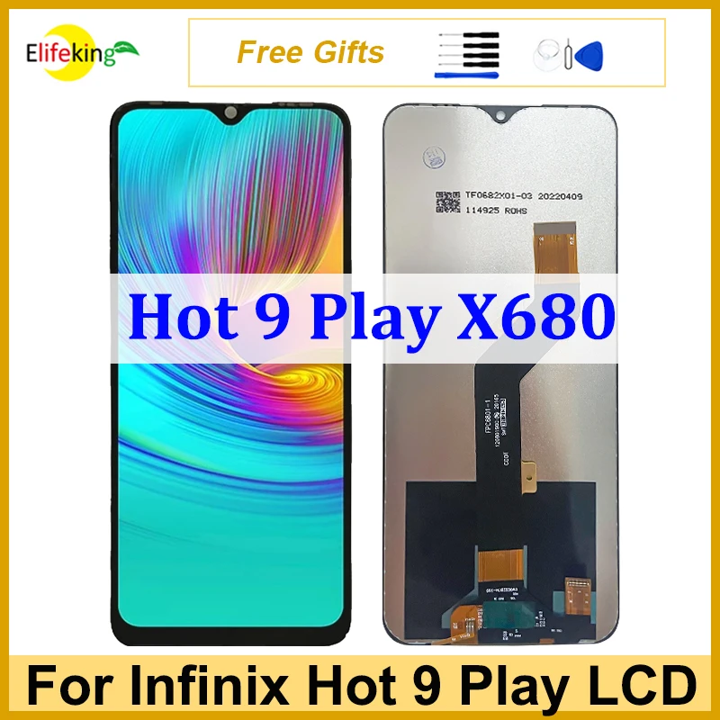 

6.82'' Original LCD For Infinix Hot 9 Play X680 Display Touch Screen X680B X680C Digitizer Assembly Replacement Repair Parts