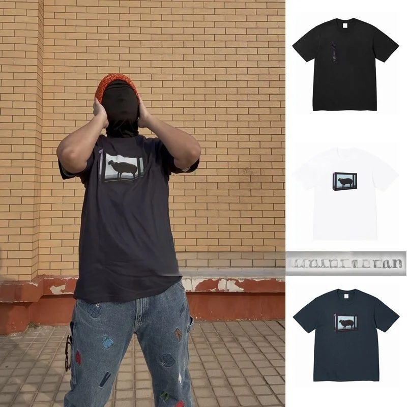 

Футболка Artist Collaborative Bla eep ort Sve из хлопка с круглым вырезом, с животным принтом, молодежная, модная, на все сезоны