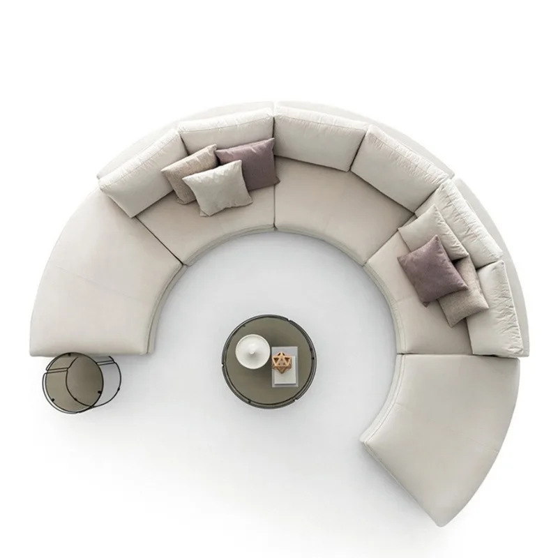 Nordic Modern Fabric Starry Sky Room Hotel Living Room Lobby Semi-circular Sunken Sofa Large Villa Round Sofa