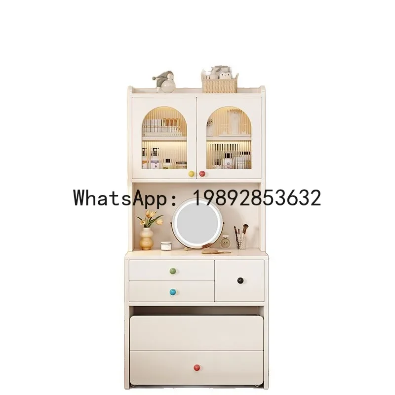 H5.14 solid wood dressing table bedroom makeup table bedside storage cabinet makeup table two-in-one storage cabinet