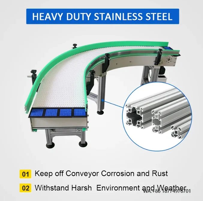 

Эффективный поворотный на 90 градусов модульный ленточный конвейер, цепная пластинчатая линия конвейера из помпона