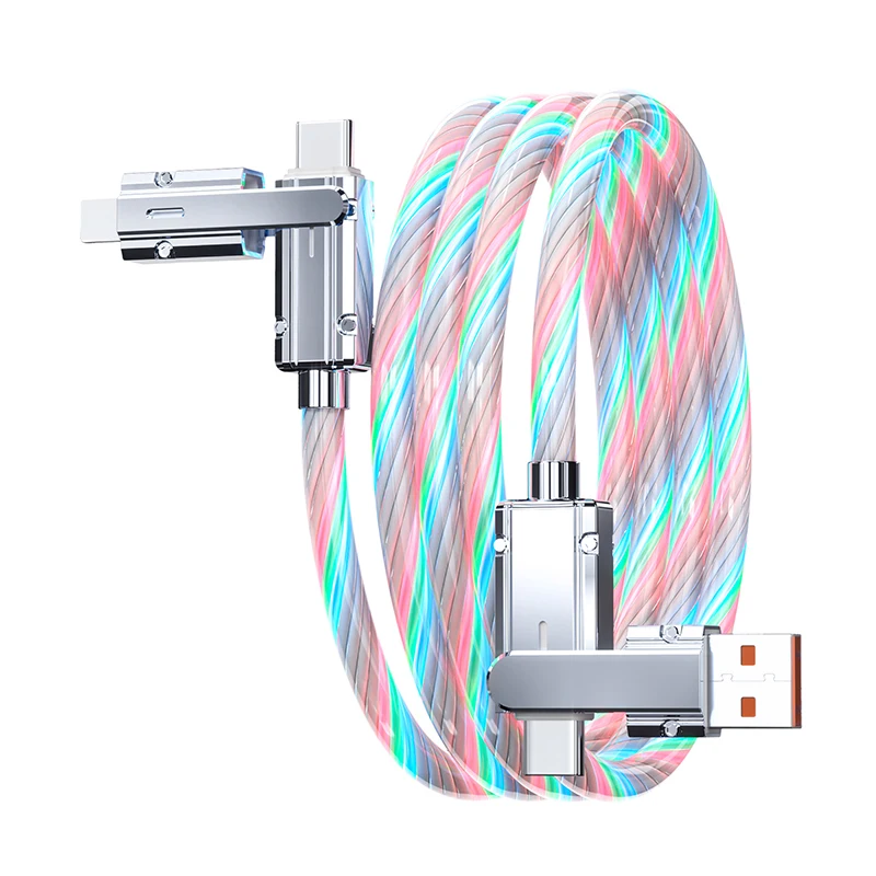 Cavo dati LED Multicolore 4 in 1: La Soluzione Perfetta per Caricare e Sincronizzare i Tuoi Dispositivi