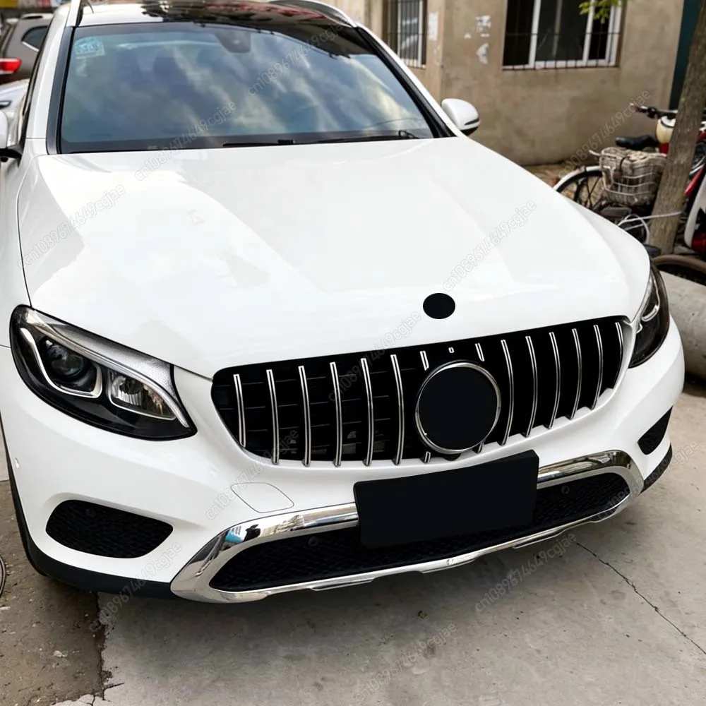 

For Mercedes Benz GLC Class X253 2015 To 2019 GLC250 300 350 GLC43 AMG Car Front Bumper Mesh Racing Grille GT Style ABS Kit Trim