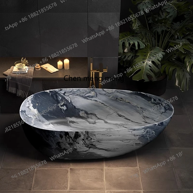 

Marble freestanding bathtub artificial stone villa hotel home, wash tub