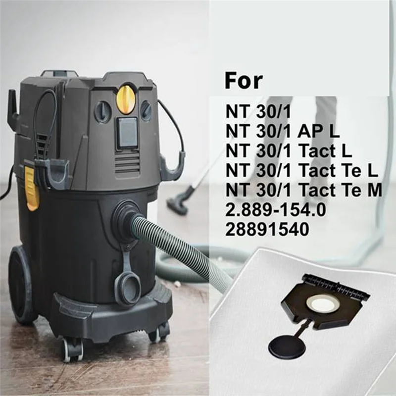 Him-para karcher 2.889-154.0 nt30/1 sacos de filtro de poeira de substituição (6 peças) para peças de saco de pó de aspirador de pó karcher